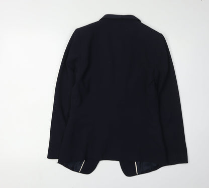 H&M Women's Black Blazer Shawl Lapel Size 6 Regular Fit