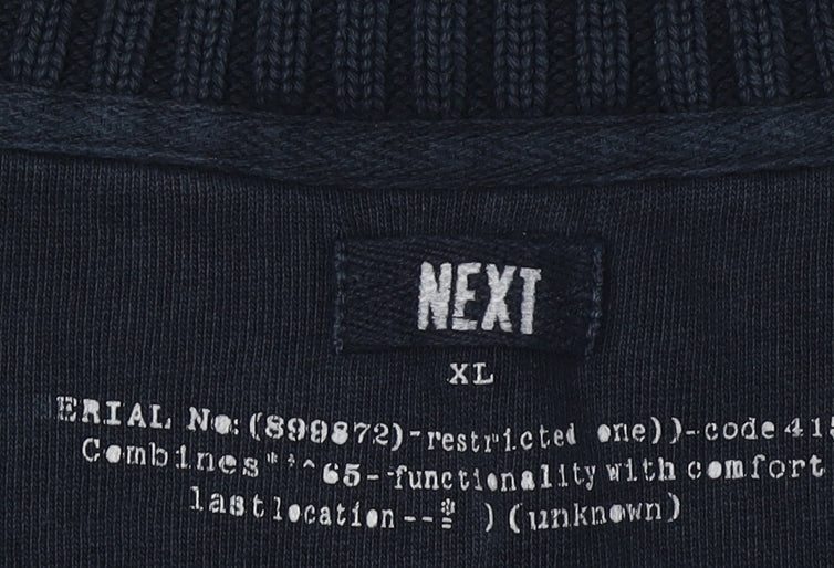 Next Men's XL Blue Full Zip Cotton Jumper