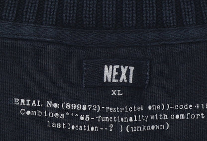 Next Men's XL Blue Full Zip Cotton Jumper