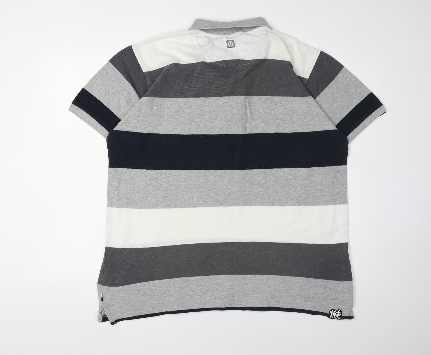 McKenzie Men's Grey Striped Polo Shirt XL