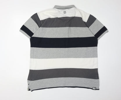 McKenzie Men's Grey Striped Polo Shirt XL