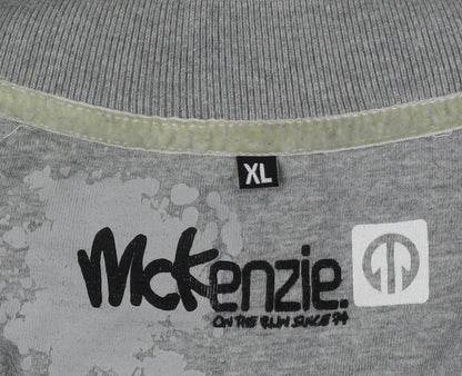 McKenzie Men's Grey Striped Polo Shirt XL