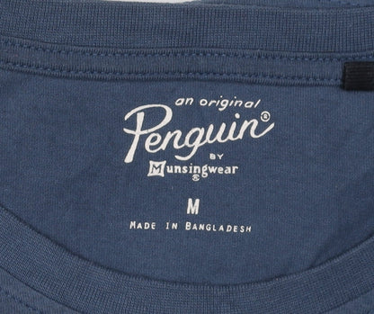 Penguin Men's Blue Graphic T-Shirt, M, Regular Fit