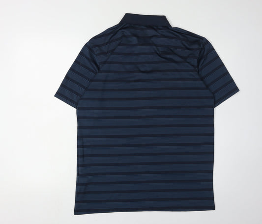 Slazenger Men's Blue Striped Polo Shirt Size L