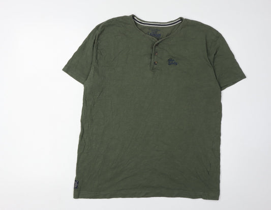 Tokyo Laundry Men's Green Henley T-Shirt L