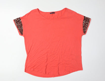 Womens UK Size 16 Marks and Spencer Red Basic T-Shirt
