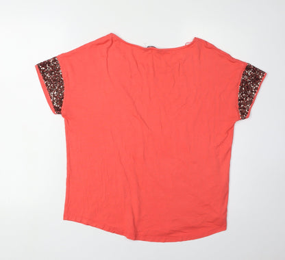 Womens UK Size 16 Marks and Spencer Red Basic T-Shirt