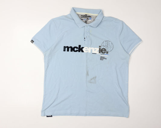 McKenzie Men's Blue Polo Shirt XL with Logo