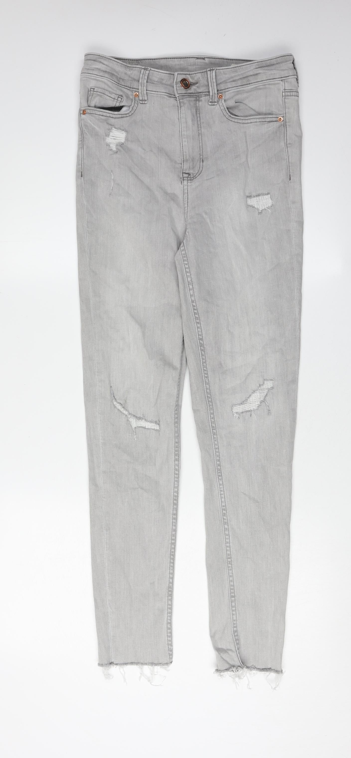 Womens UK Size 10 Marks and Spencer Regular Fit Skinny Grey Jeans