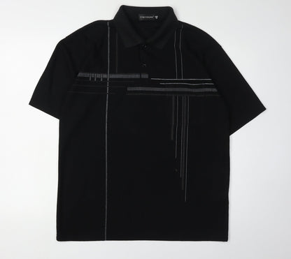 Tom Hagan Men's Black Polo, Medium, Short Sleeve
