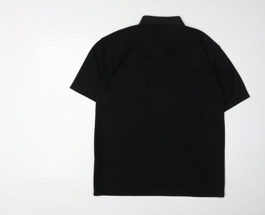 Tom Hagan Men's Black Polo, Medium, Short Sleeve