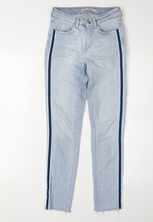 Zara Women's Blue Skinny Jeans, Size 6, Light Wash