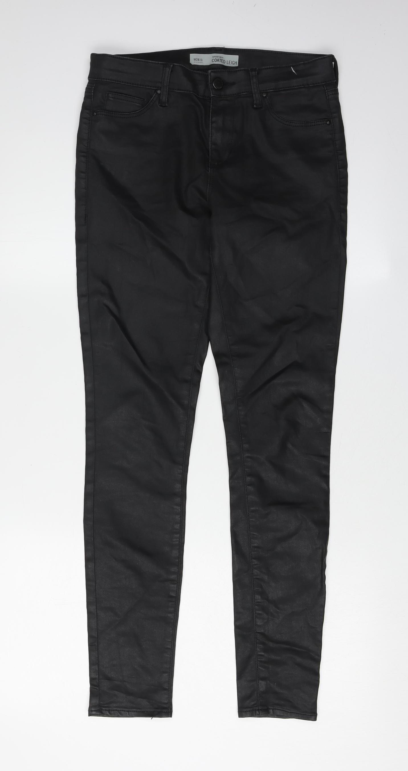 Womens UK Size 10 Topshop Regular Fit Jegging Black Trousers