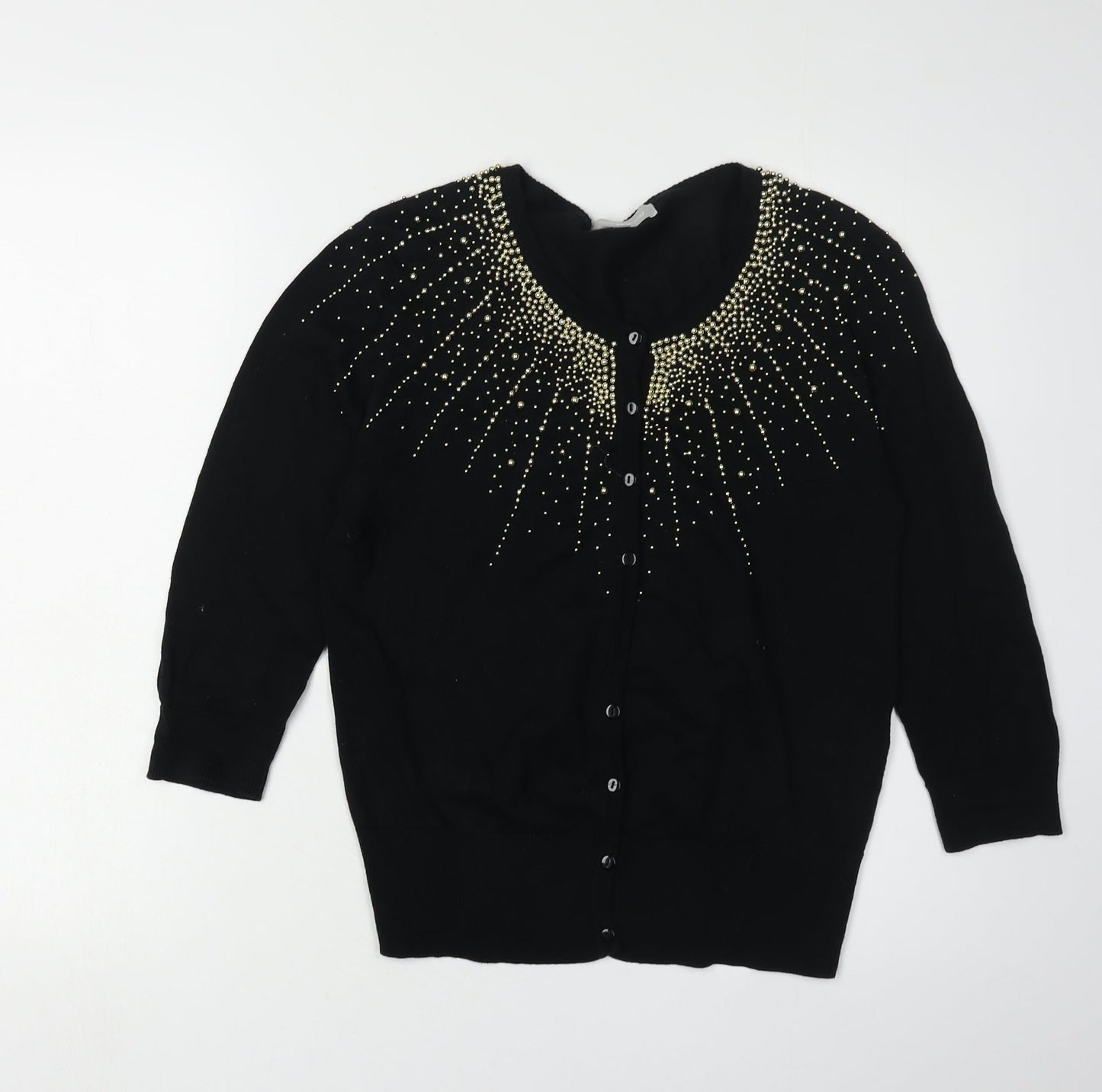 Womens UK Size 4 Red Herring Black Cardigan Jumper