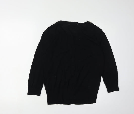 Womens UK Size 4 Red Herring Black Cardigan Jumper