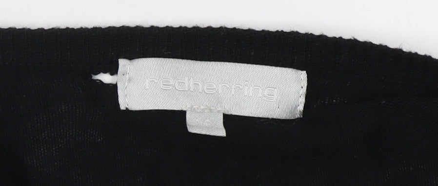 Womens UK Size 4 Red Herring Black Cardigan Jumper