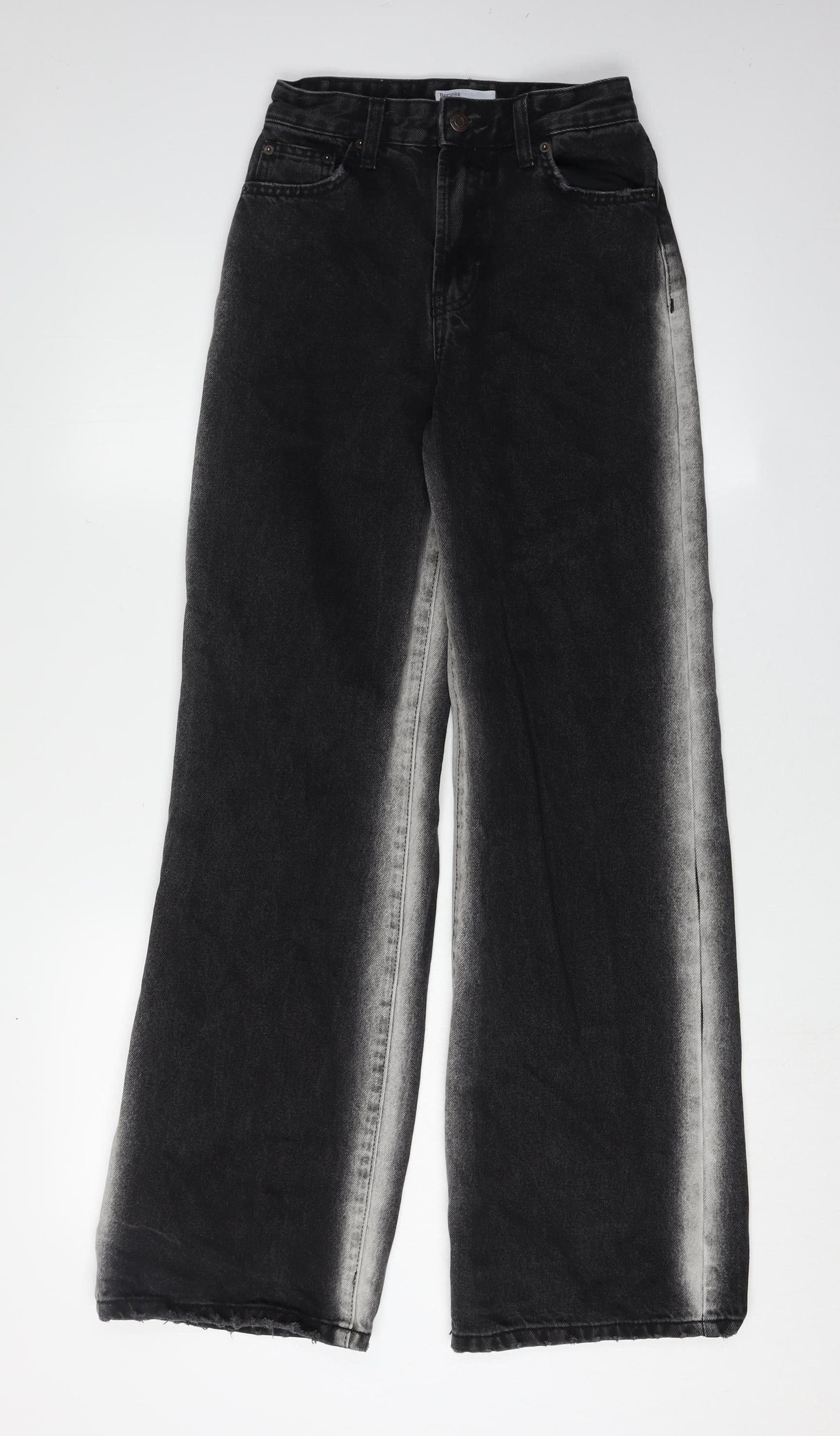 Bershka Women's Black Wide-Leg 90s Jeans Size 6