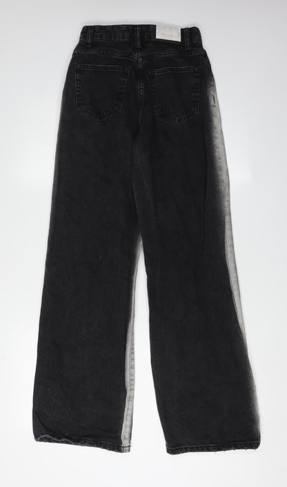 Bershka Women's Black Wide-Leg 90s Jeans Size 6