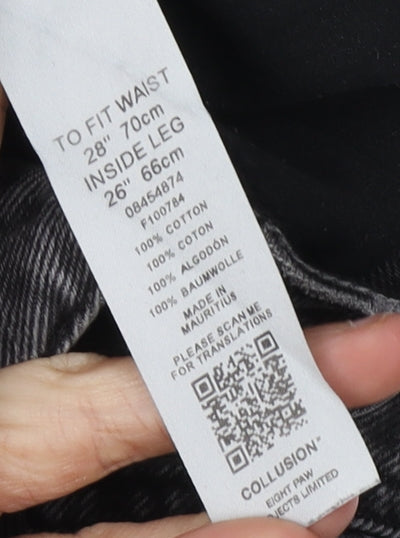 Collusion Women's Black Mom Jeans, Size 28, Dark Wash