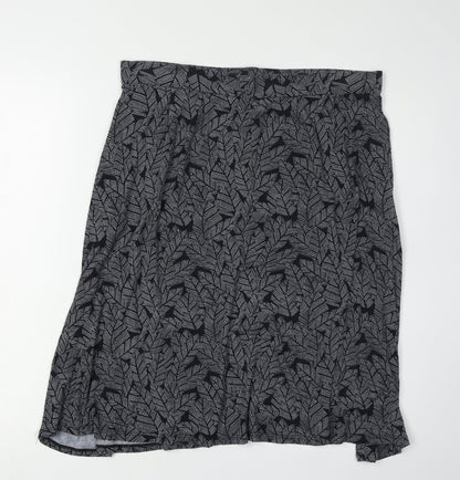 Maine New England Women's Black Geometric A-Line Skirt