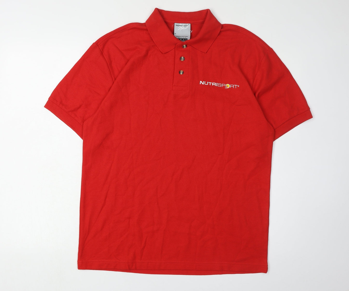 Nutrisport Men's Red Polo Shirt Medium