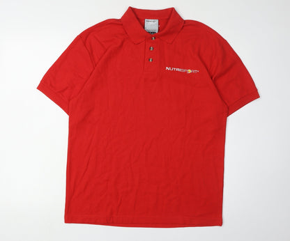 Nutrisport Men's Red Polo Shirt Medium