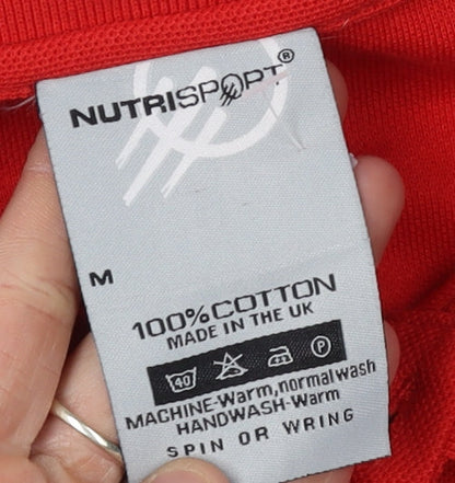 Nutrisport Men's Red Polo Shirt Medium