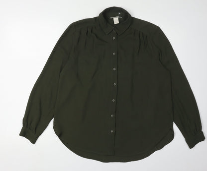 Womens UK Size 10 H&M Green  Button-Up