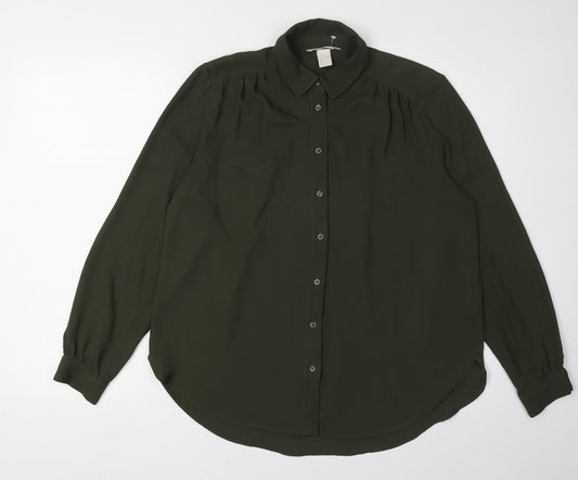 Womens UK Size 10 H&M Green  Button-Up