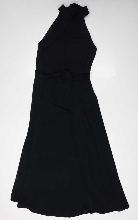Next Women's Black A-Line Midi Dress Size 10