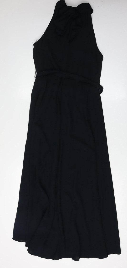 Next Women's Black A-Line Midi Dress Size 10