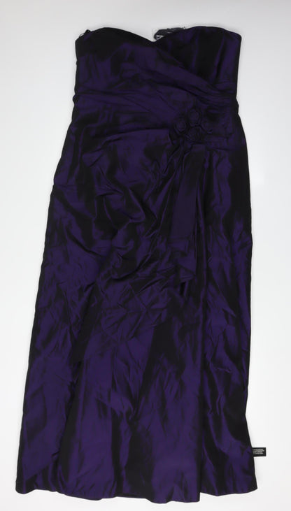 Debenhams Women's Purple Strapless Dress Size 16