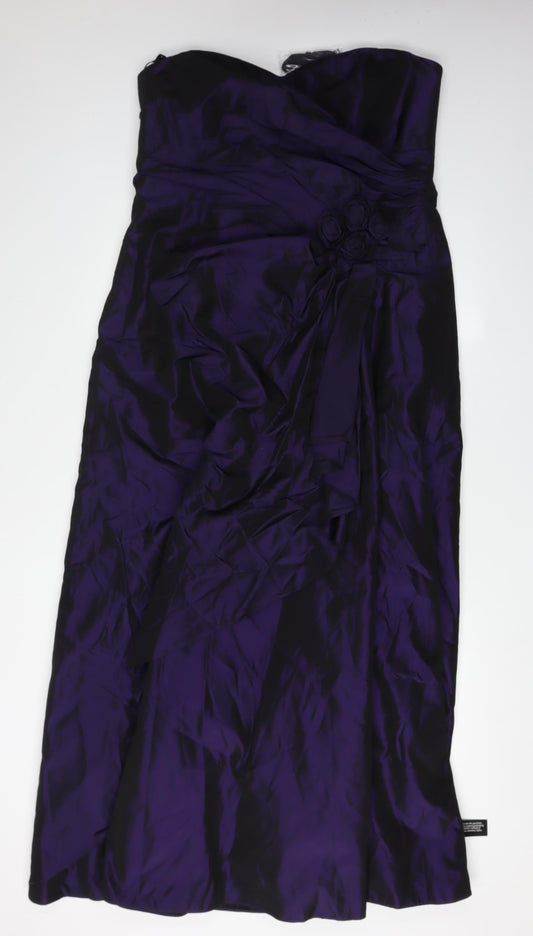 Debenhams Women's Purple Strapless Dress Size 16