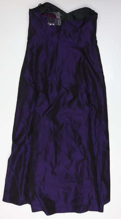 Debenhams Women's Purple Strapless Dress Size 16
