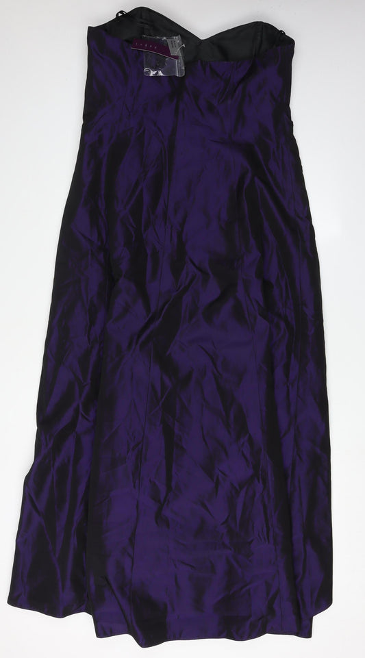 Debenhams Women's Purple Strapless Dress Size 16