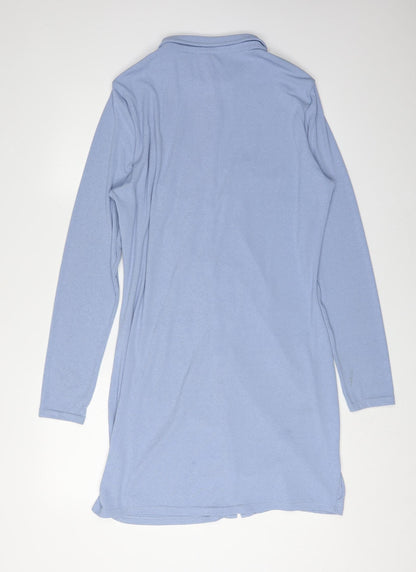 H&M Women's Blue Long Sleeve Shirt Dress XL