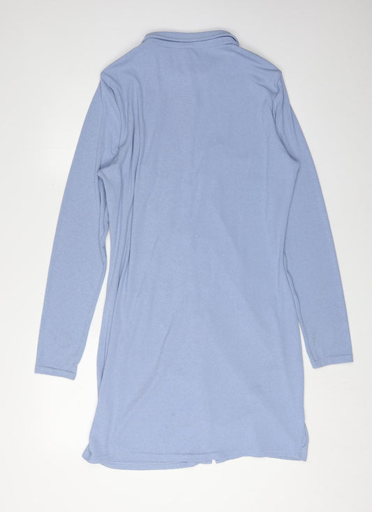H&M Women's Blue Long Sleeve Shirt Dress XL