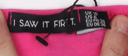 I Saw It First Women's Pink Cropped T-Shirt Size 10