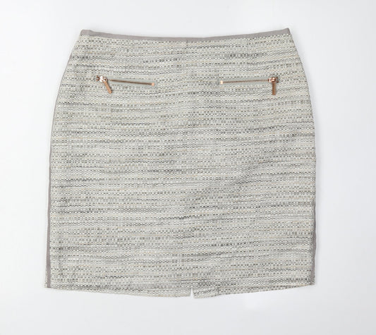 Next Women's Grey Pencil Skirt Size 12 Business