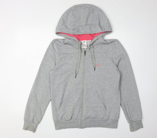 Adidas Women's Grey Full Zip Hoodie M