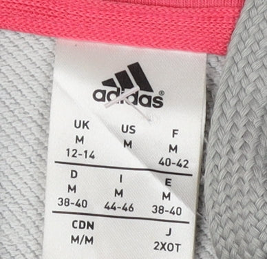 Adidas Women's Grey Full Zip Hoodie M
