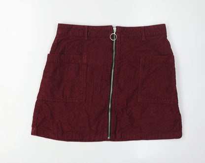 Womens UK Size 12 Topshop A-Line Corduroy Skirt