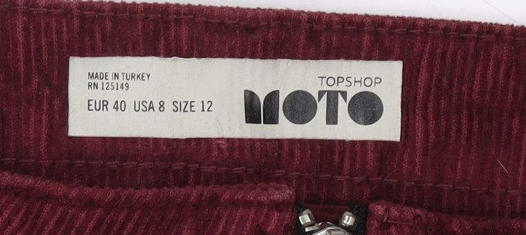 Womens UK Size 12 Topshop A-Line Corduroy Skirt