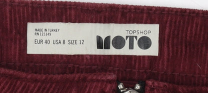 Womens UK Size 12 Topshop A-Line Corduroy Skirt