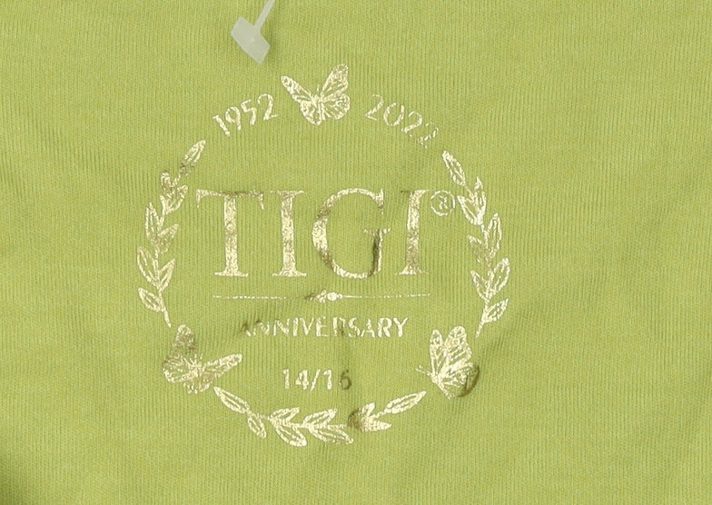Womens UK Size 14/16 TIGI Green Basic T-Shirt
