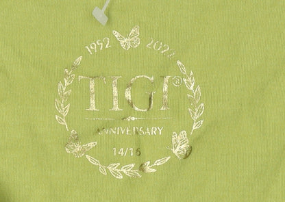 Womens UK Size 14/16 TIGI Green Basic T-Shirt