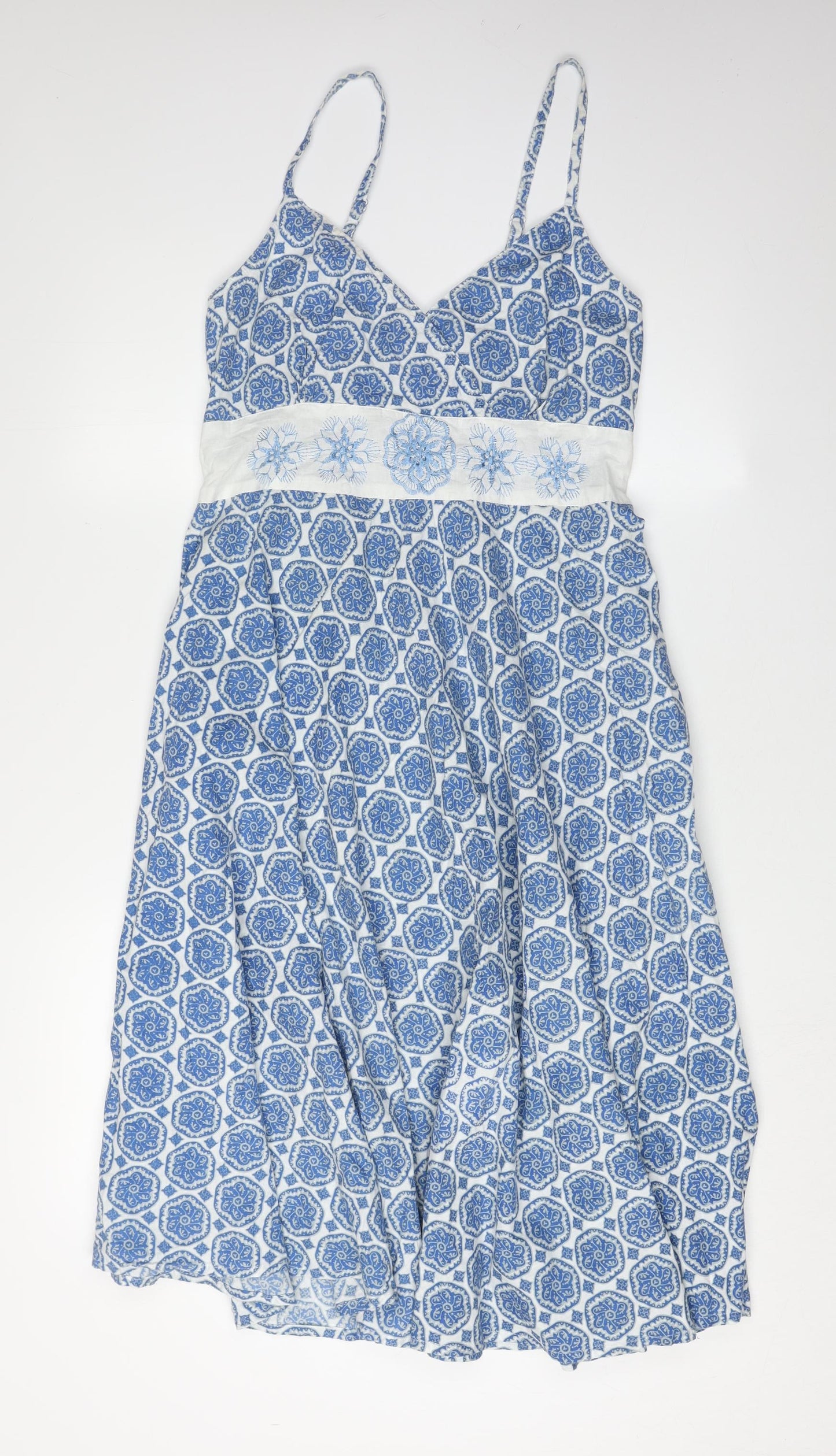 Pistachio Women's Blue Geometric A-Line Dress S