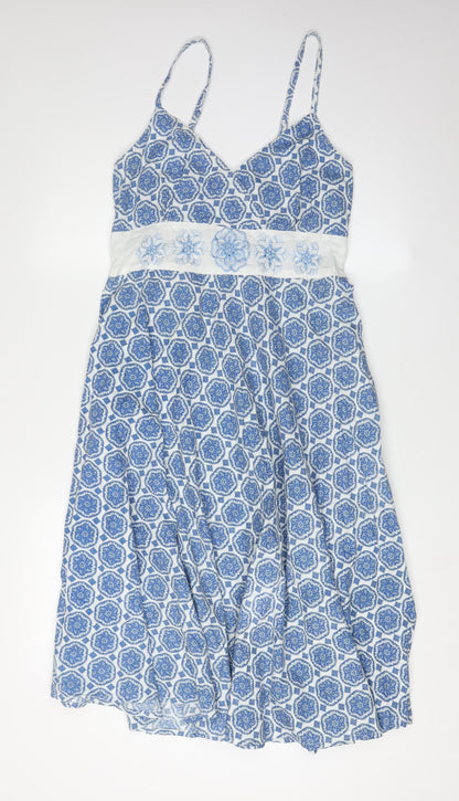 Pistachio Women's Blue Geometric A-Line Dress S