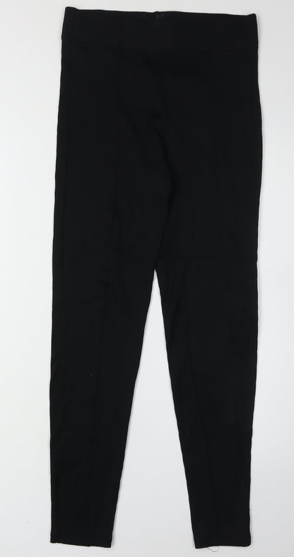 Womens UK Size M Bershka Slim Fit Skinny Black Trousers