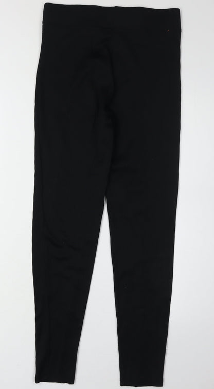 Womens UK Size M Bershka Slim Fit Skinny Black Trousers
